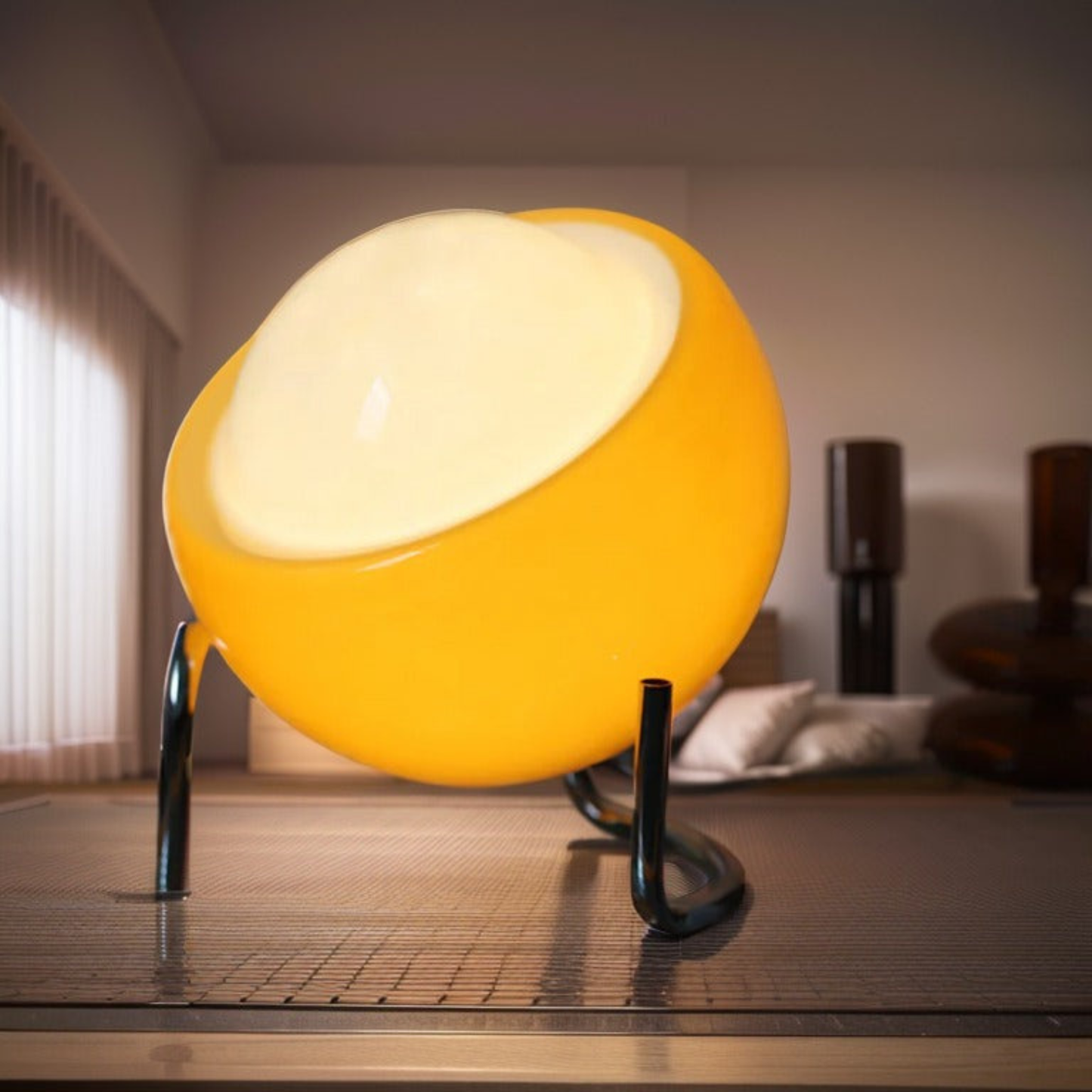 Retro Bauhaus Egg Shape Table Lamp - Warm Glow
