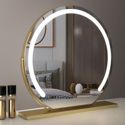 Smart Touch Lighted Makeup Mirror with Weighted Base - 360° Rotating Decor