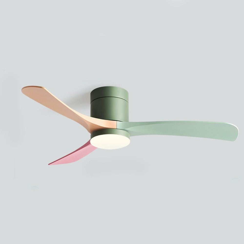 LED Ceiling Fan with Low Profile Design and Reversible DC Motor - Nordic Style
