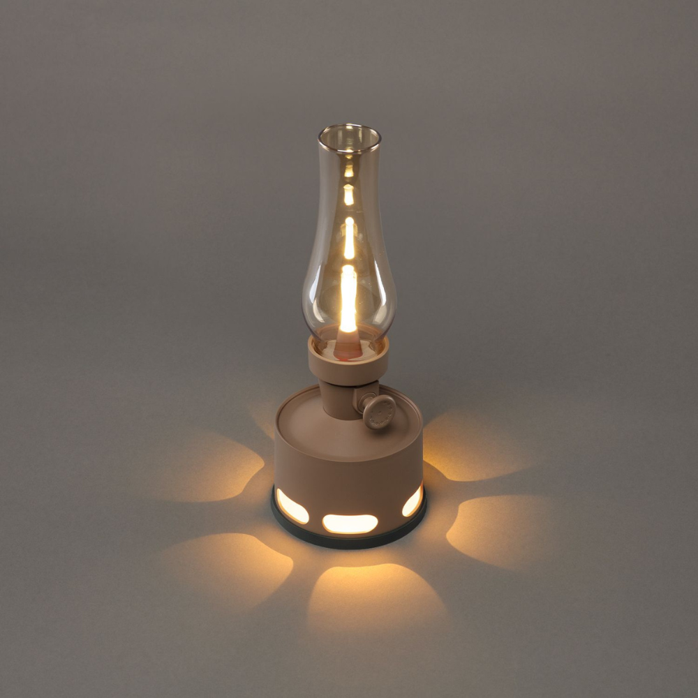 Mid-Century Modern Rechargeable LED Lantern - Vintage Battery Table Lamp