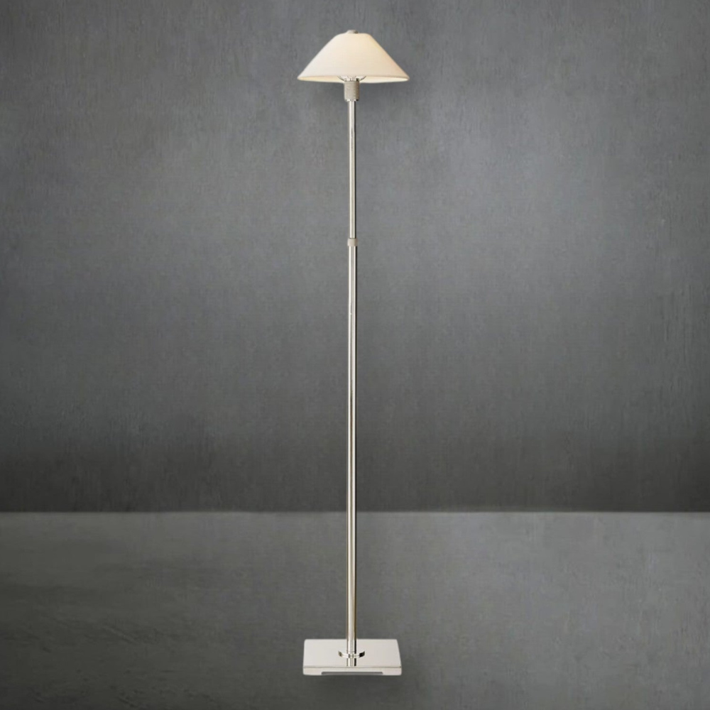Adjustable floor lamp with Telescoping Steel Frame - Industrial Minimalist
