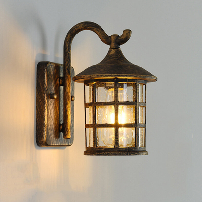 Led porch lantern with Classic European Silhouette and Black or Bronze Finish - Contemporary Sconce