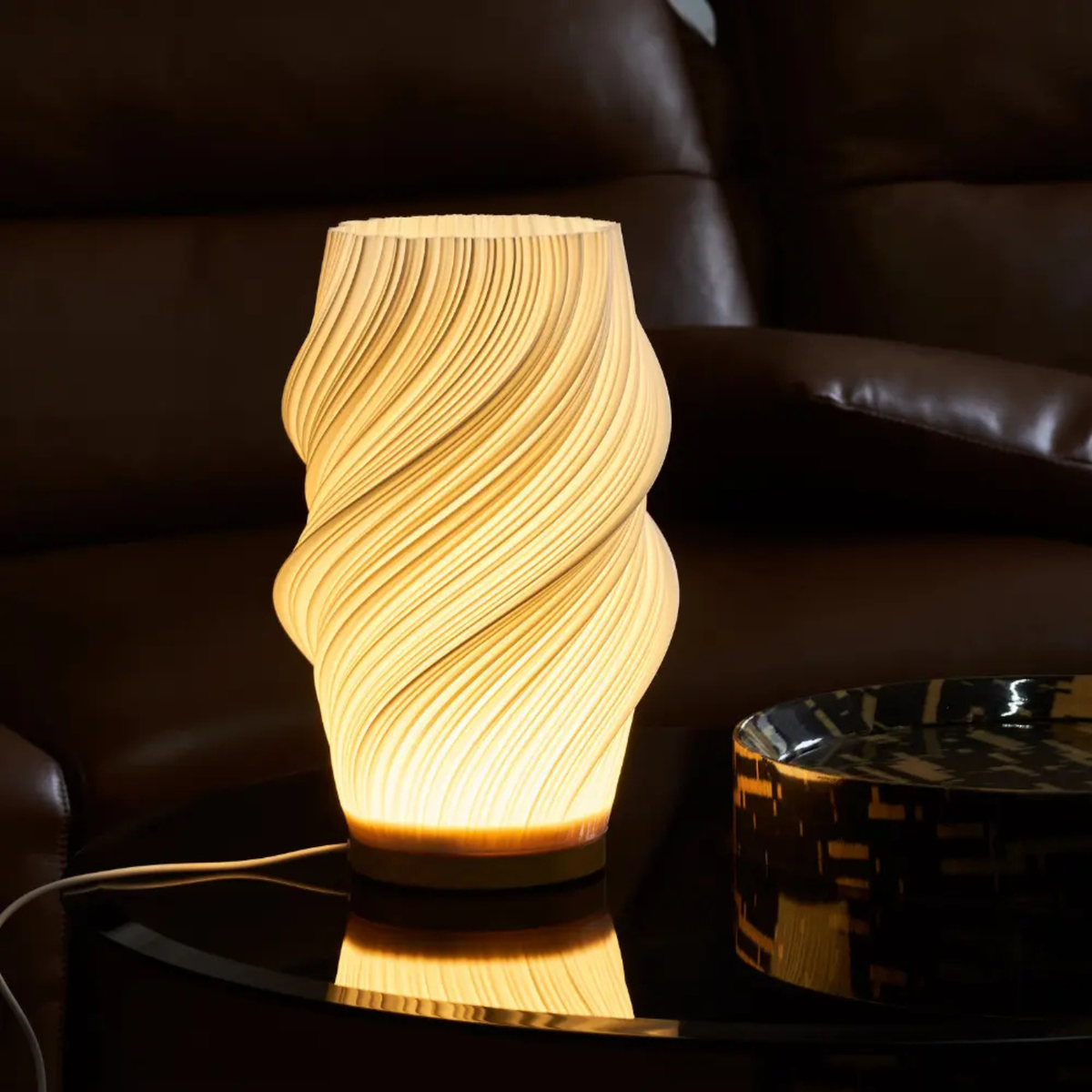 Modern Textured Bedside Vase Lamp