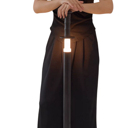 Floor lamp with Luminous Acrylic Break and Solid Metal Pole - Architectural