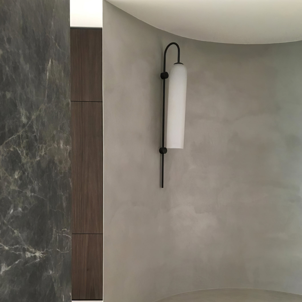 Modern Capsule Glass Wall Sconce - Elongated Gooseneck Pill Light