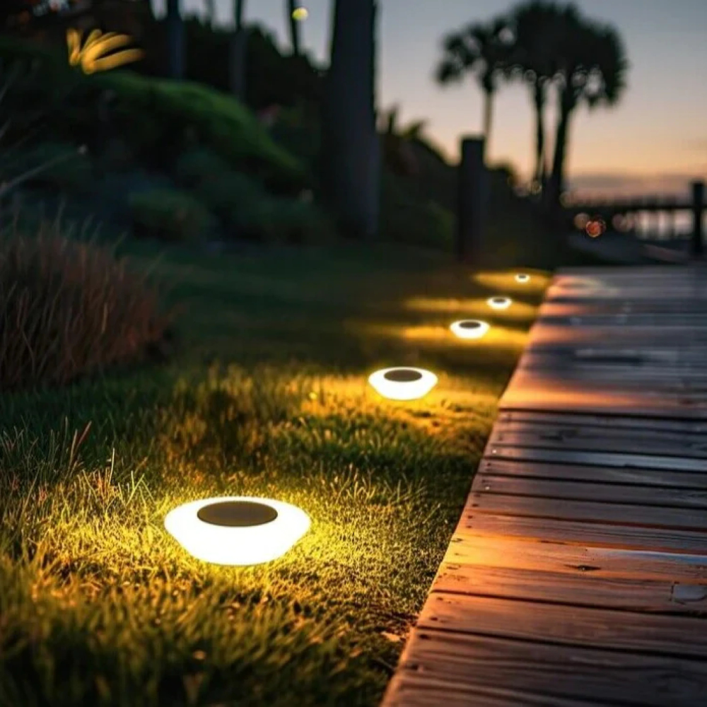 Solar Powered Outdoor Pathway Light with Head and Garden Stake