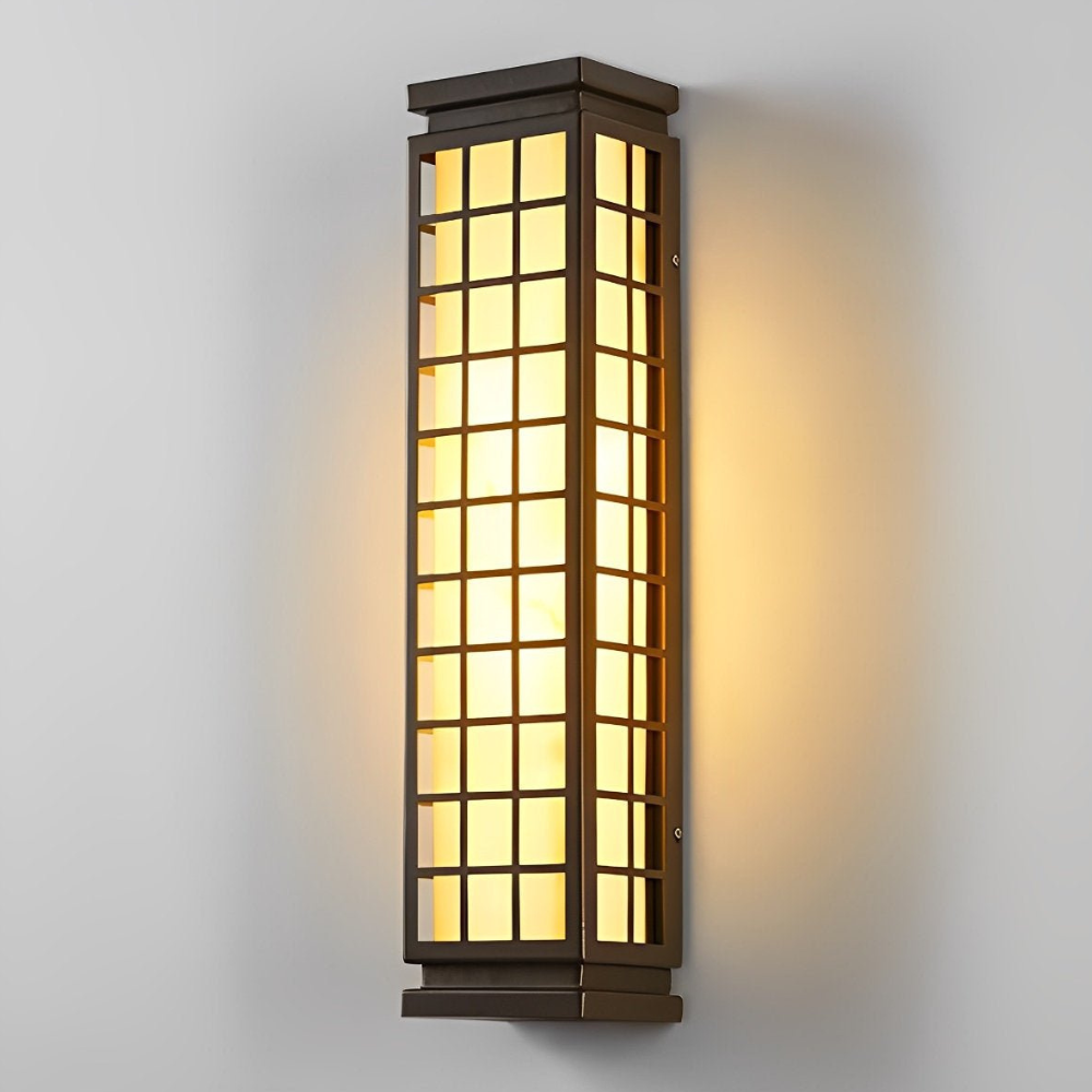 Porch Light with Stainless Steel Housing and Stone Texture - Weather Ready