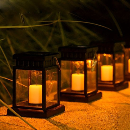 Solar Powered Decorative Garden Lanterns - Outdoor Yard Path Lighting