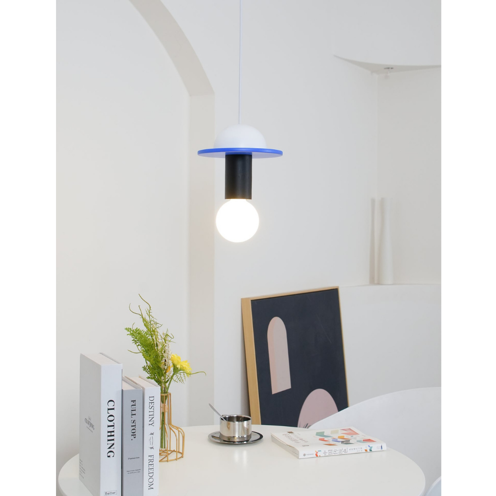 Nordic Geometric Wood Pendant Light - Modern Hand-Turned Orbital Hanging Lamp
