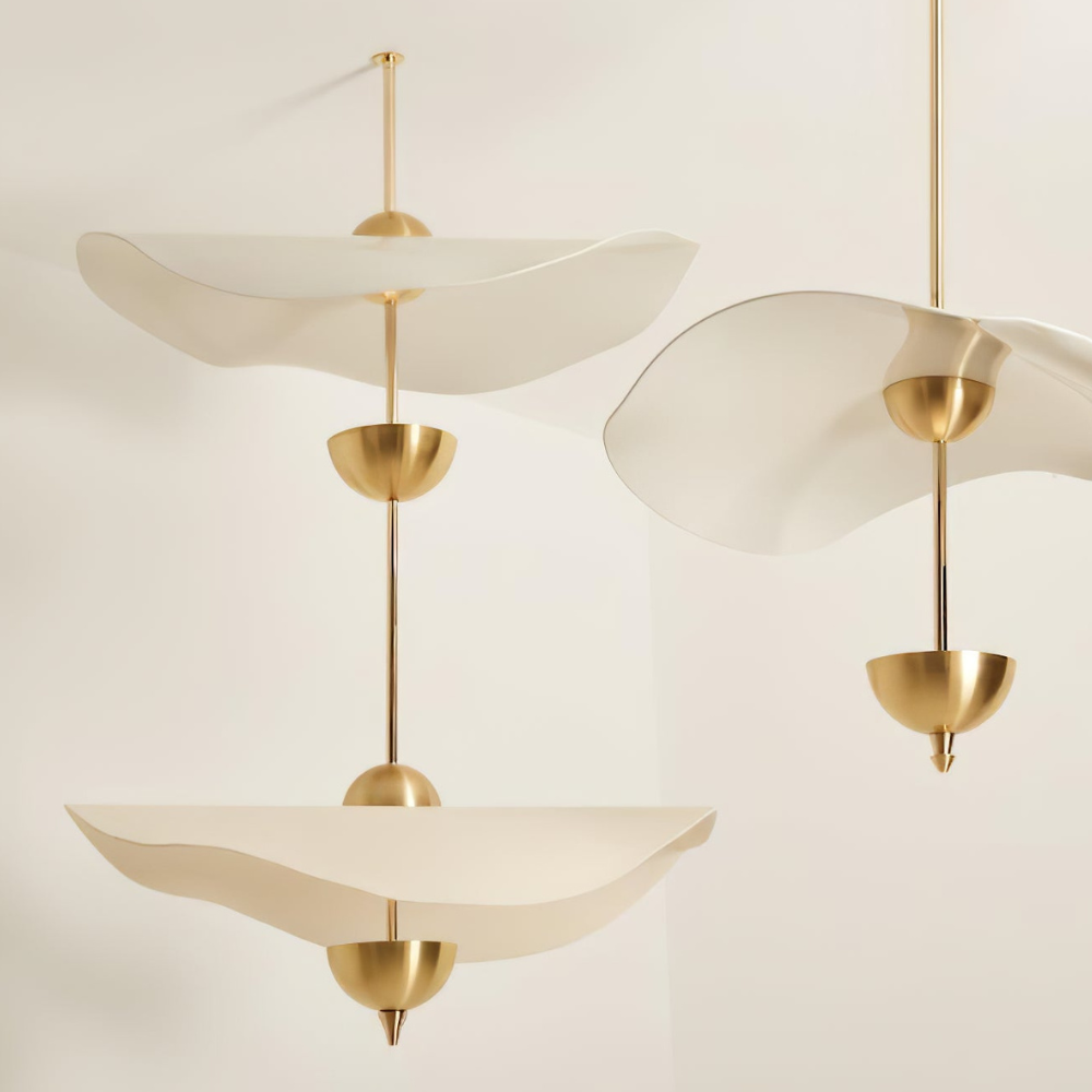 Modern Wavy Wing Pendant Light - Sculptural Floating Ribbon Hanging Lamp