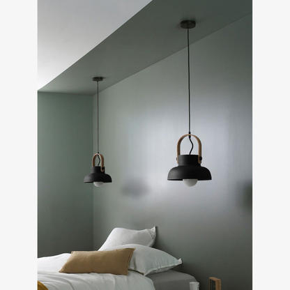 Modern Wood-Toned Handle Pendant Light - Nordic Tapered Pendant Lights