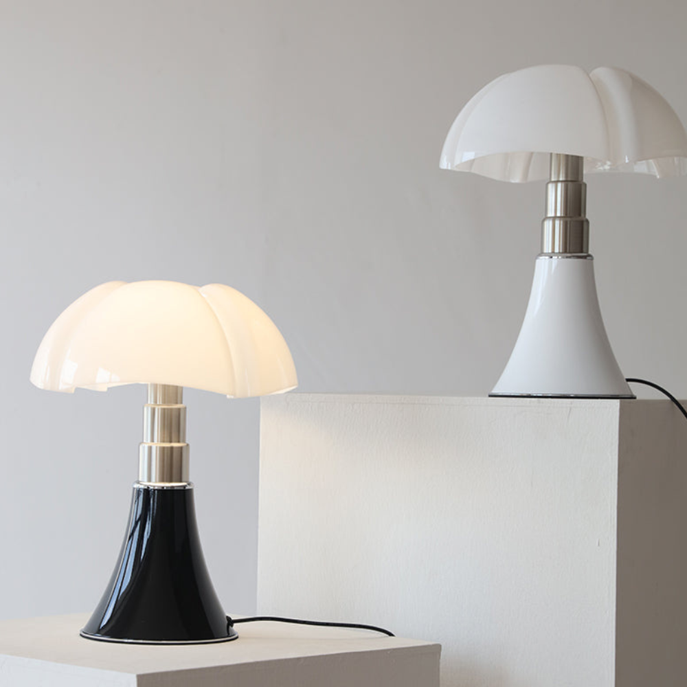 Mushroom Table Lamp with Four Lobe Shade - Mid Century Modern Style