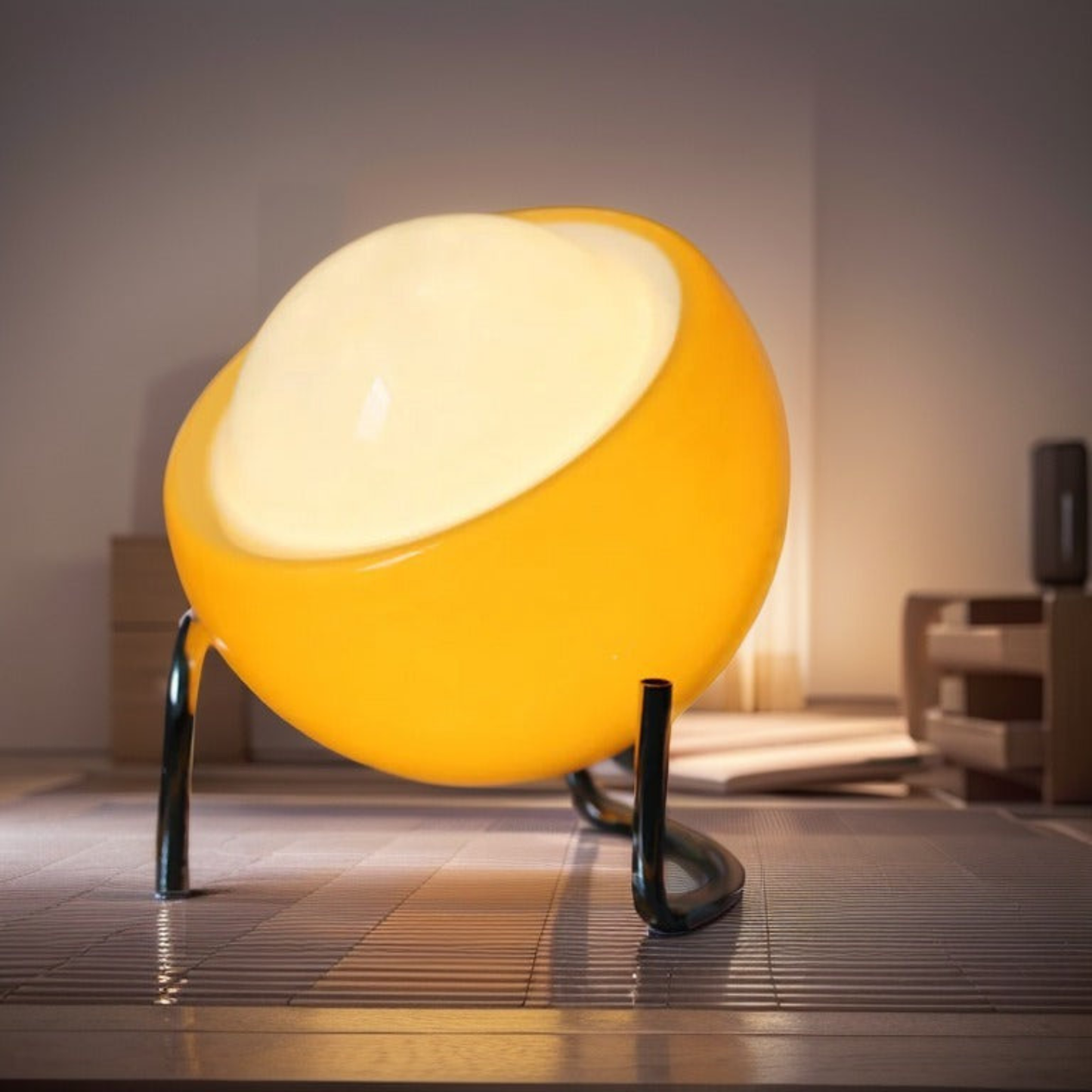 Retro Bauhaus Egg Shape Table Lamp - Warm Glow