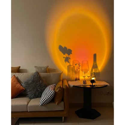 Modern Sunset Projector Lamp - Architectural Halo Mood Light for Photography