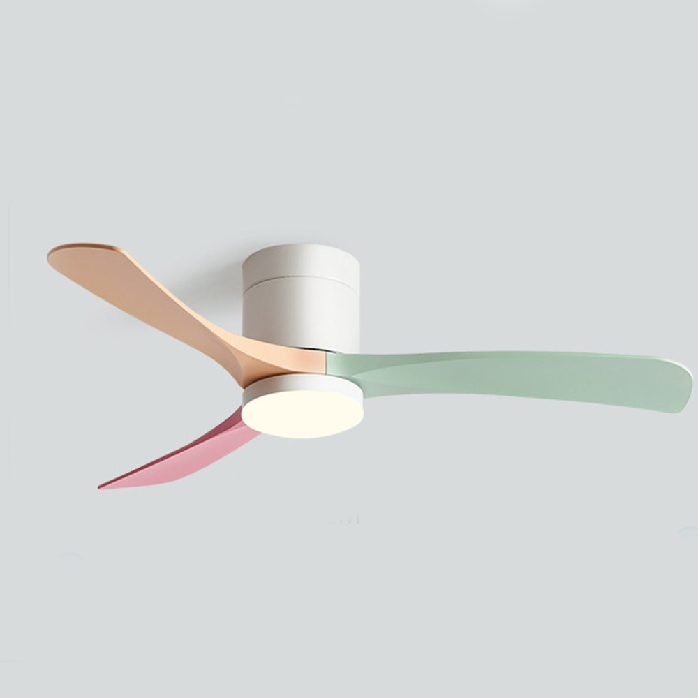 LED Ceiling Fan with Low Profile Design and Reversible DC Motor - Nordic Style