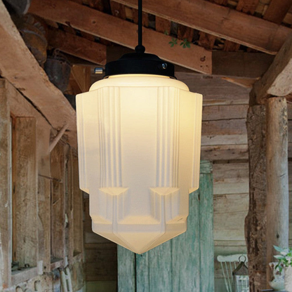 Architectural Frosted Glass Pendant Series — Minimalist Matte White Sconce