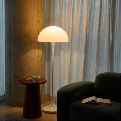 Modern Floor Lamp with Dome Shade and Trumpet Base - Scandinavian Style