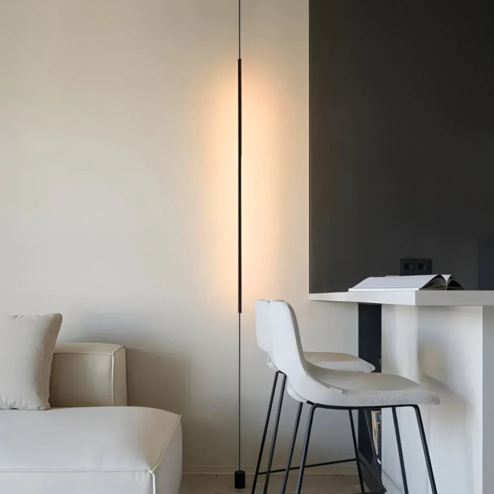 Adjustable Floor Lamp with Floor-to-Ceiling Vertical Line - High Modern Minimalist