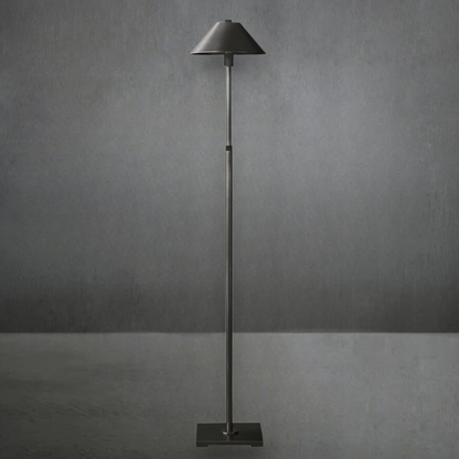 Adjustable floor lamp with Metal Slope Shade and Knurled Detailing - Architectural