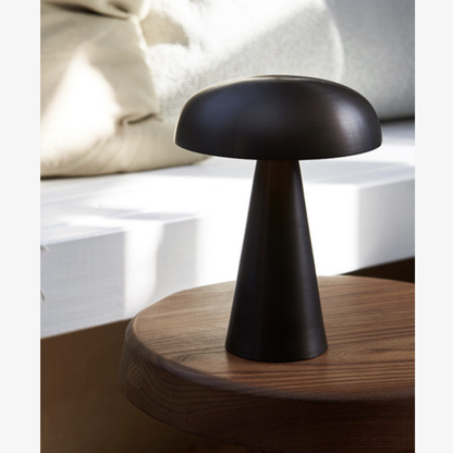 Mushroom Table Lamp with Metal Dome Shade - Modern Mid Century