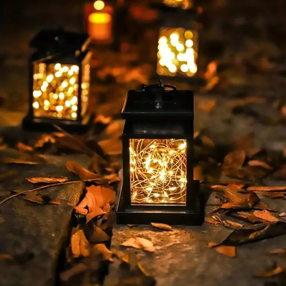 Solar Powered Decorative Garden Lanterns - Outdoor Yard Path Lighting