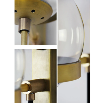 Mid-Century Glass Globe Wall Sconce - Industrial Orb Light with Curved Cord