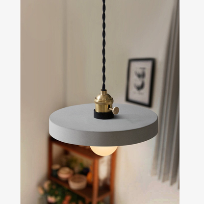 Modern Concrete Geometric Pendant Light - Industrial Cement Silhouette Hanging Lamp
