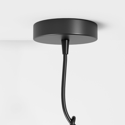 Pendant Light with Iron Figure Frame - Modern Mid Century Industrial