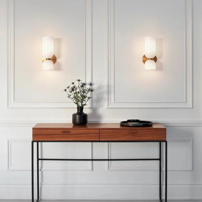 Modern Hourglass Glass Wall Sconce - Dual-Globe Geometric Wall Light