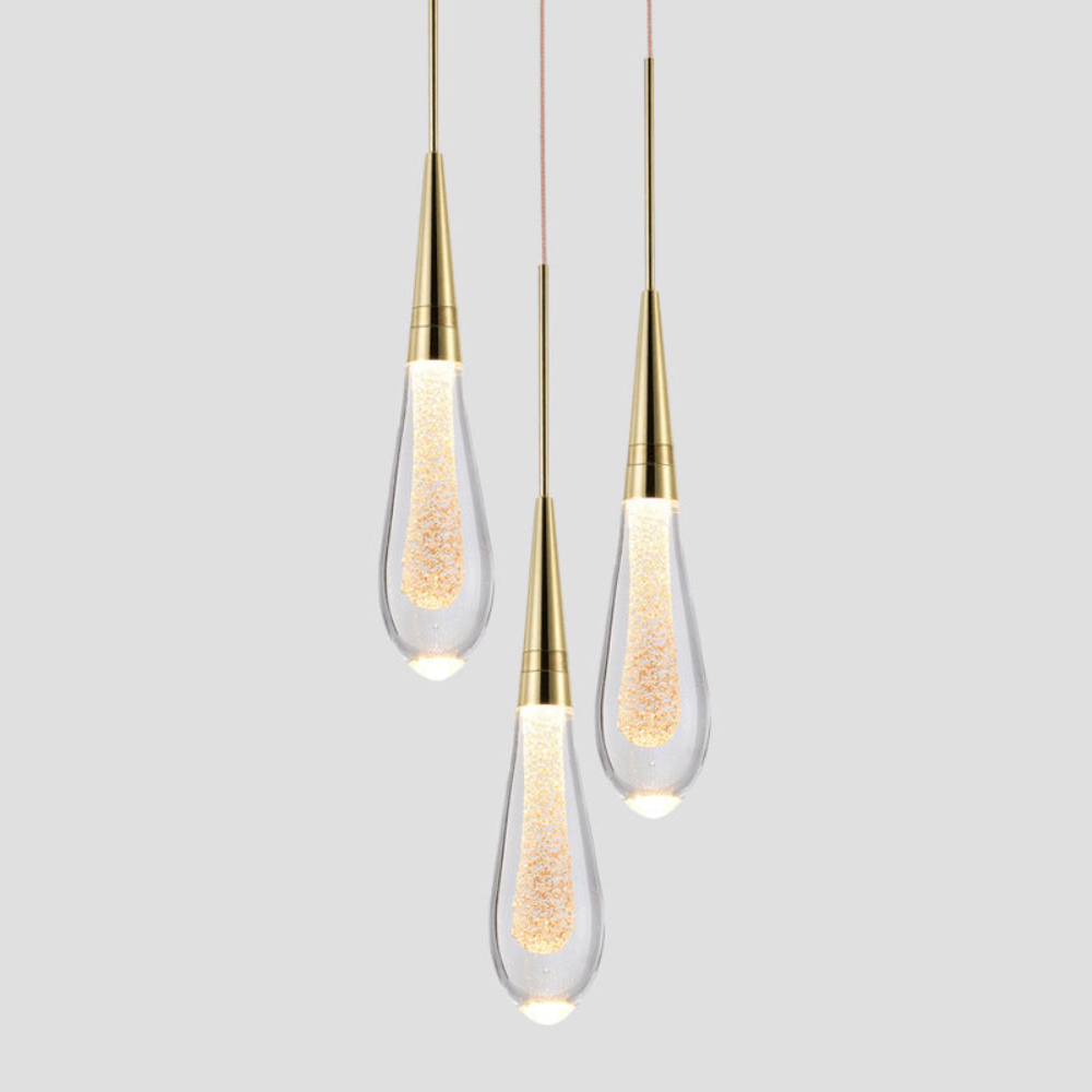 Teardrop Glass Pendant Light Shimmering Core - Modern Art Deco