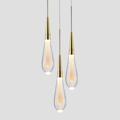Teardrop Glass Pendant Light Shimmering Core - Modern Art Deco