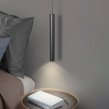 Minimalist LED Cylinder Pendant Light - Slim Vertical Tube Hanging Lamp