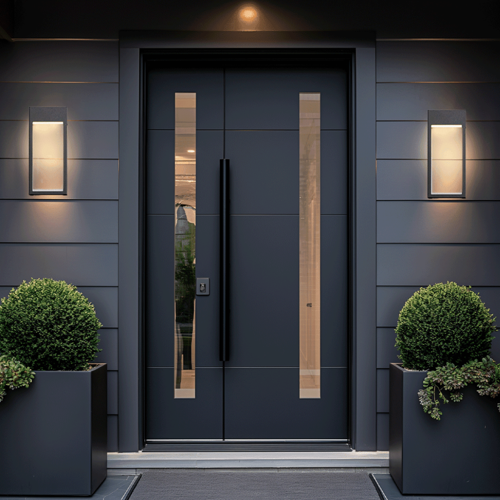 Modern Geometric Outdoor Wall Sconce - LED Linear Rectangular Lantern