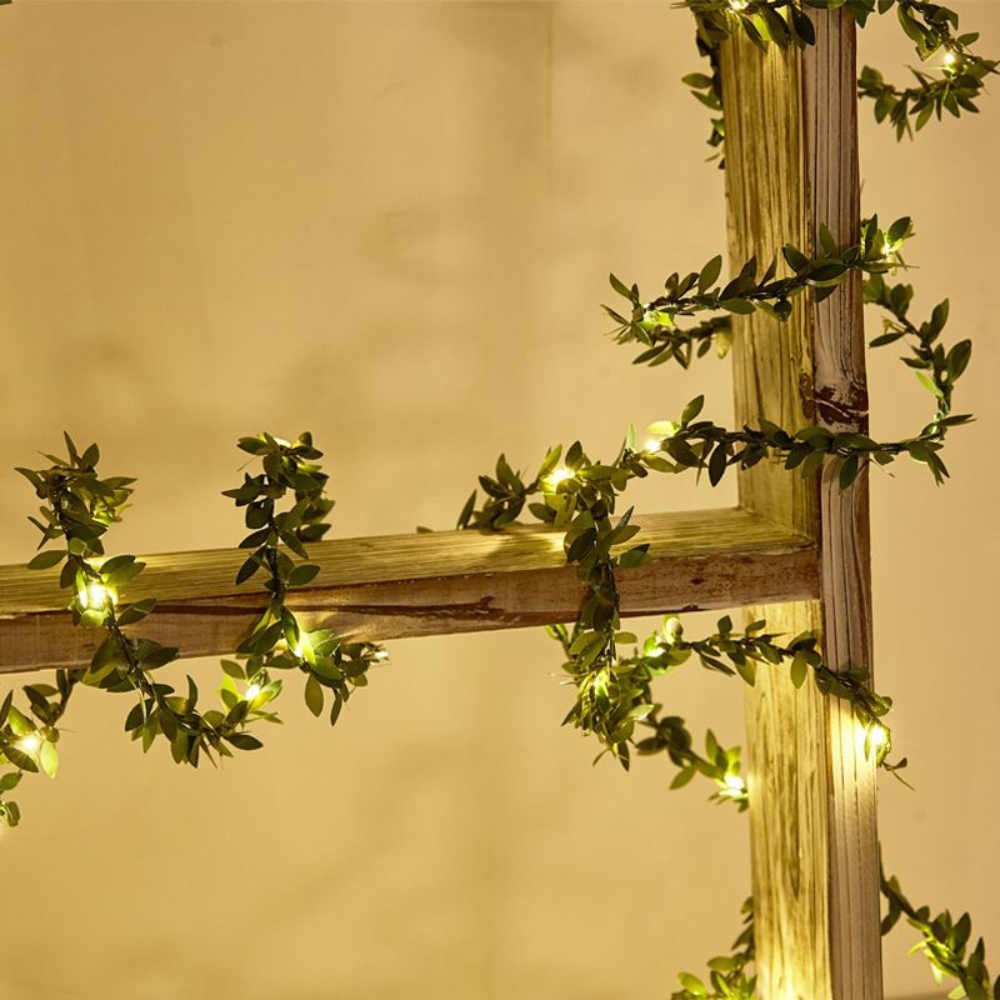 Willow Leaf Fairy Lights - Artificial Vine LED String Garland