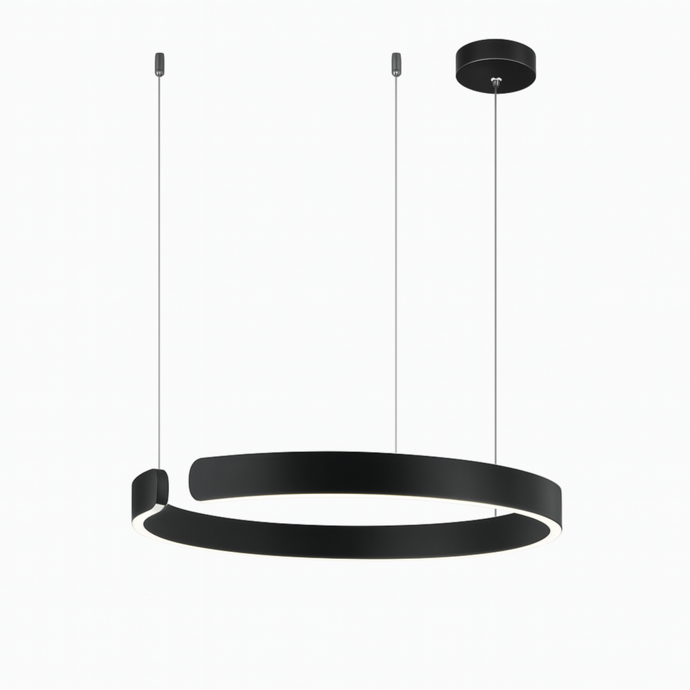 LED Ceiling Fixture with Adjustable Cable - Contemporary Ring Design