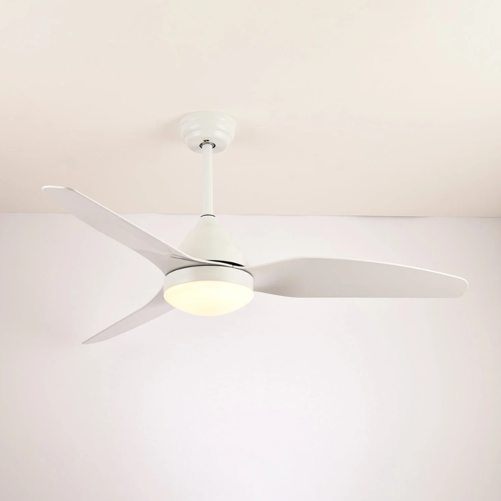 Ceiling Fan with Light and 3 Aerodynamic ABS Blades - Mid Century Modern