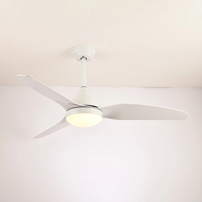 Ceiling Fan with Light and 3 Aerodynamic ABS Blades - Mid Century Modern
