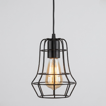 Modern Wire Cage Pendant Light - Geometric Industrial Exposed Bulb Pendant Lights