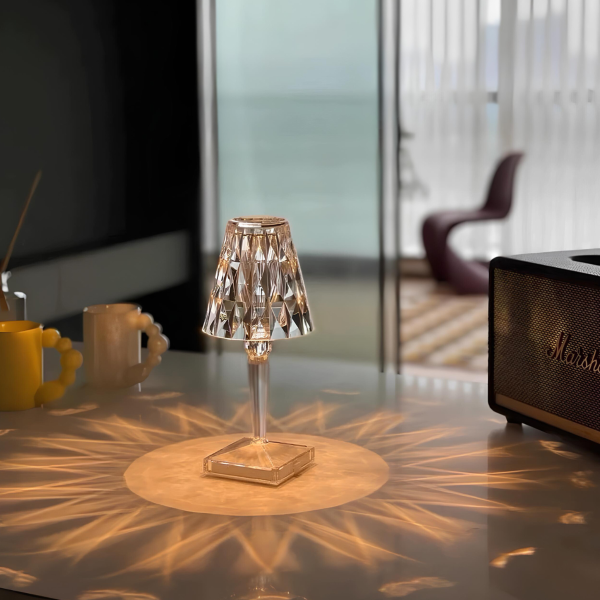 Rechargeable Cordless Crystal LED Lamp
