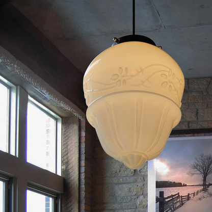 Architectural Frosted Glass Pendant Series — Minimalist Matte White Sconce