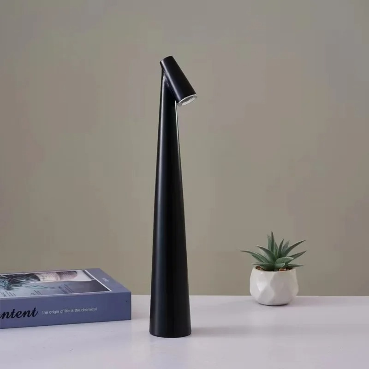 Modern Minimalist Nordic Cone Table Lamp - Tapered LED Desk Nightlight