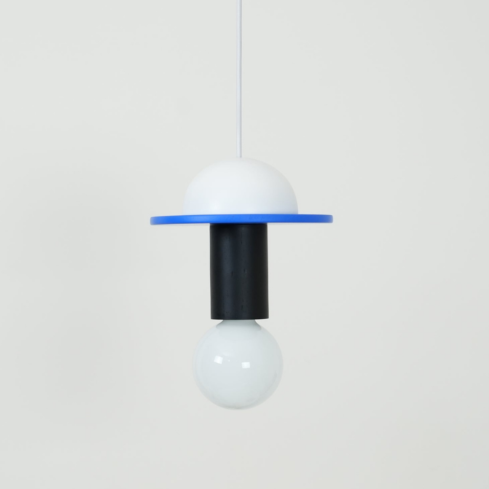Nordic Geometric Wood Pendant Light - Modern Hand-Turned Orbital Hanging Lamp