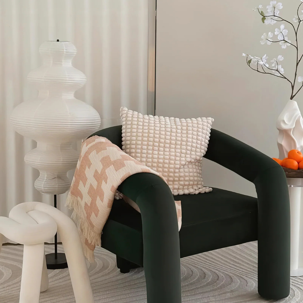 Floor lamp with Tiered Gourd Paper Shade - Japandi Sculptural Style