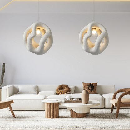 Wabi-Sabi Organic Sculptural Pendant - Irregular Hollow Sphere Light
