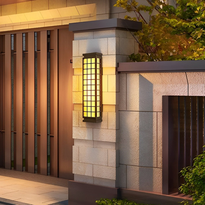 Porch Light with Stainless Steel Housing and Stone Texture - Weather Ready
