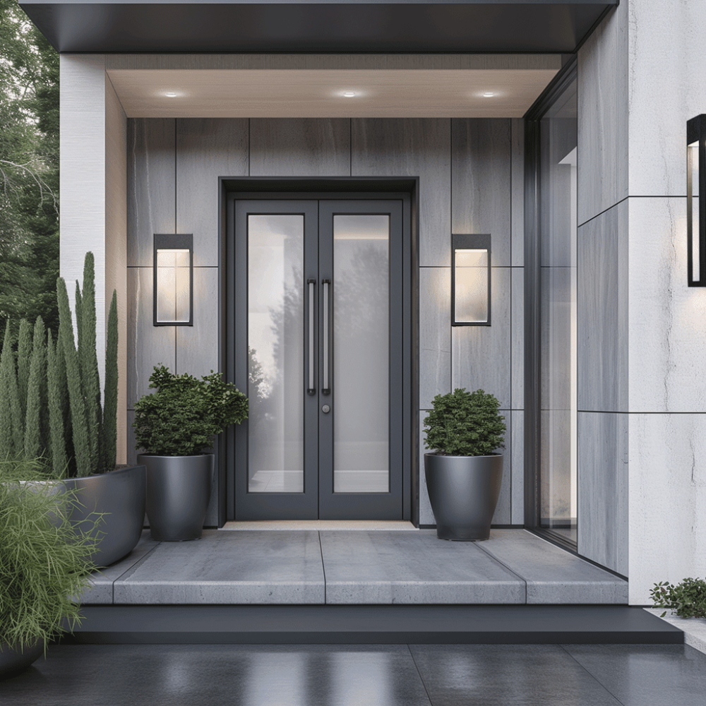 Modern Geometric Outdoor Wall Sconce - LED Linear Rectangular Lantern