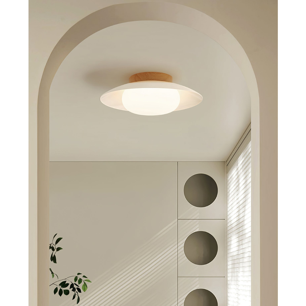Low-Profile Acrylic Disk Ceiling Lamp - Architectural Cream LED Sconce