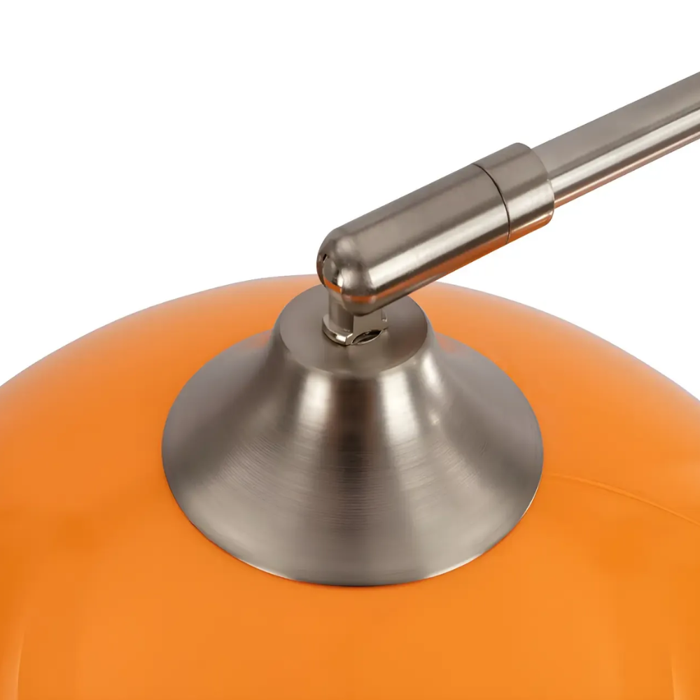 Adjustable Floor Lamp with Marble Base and Glass Dome - Mid Century Arc