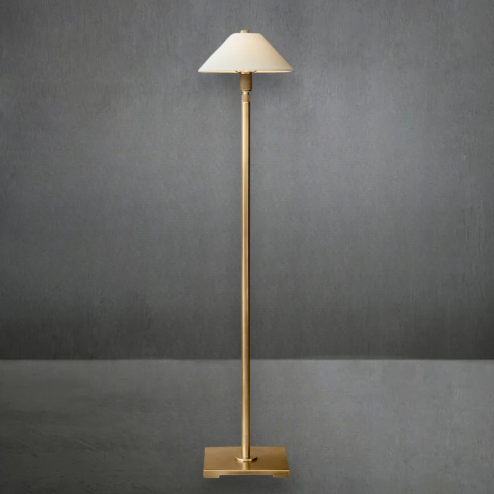 Adjustable floor lamp with Telescoping Steel Frame - Industrial Minimalist