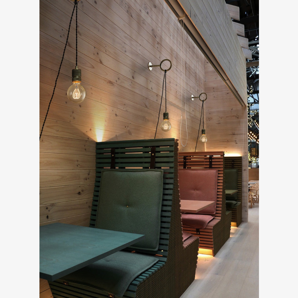 Architectural Circular Wall Light Bracket - Minimalist Industrial Braided Cord Lamp